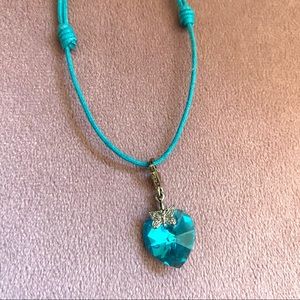 Swarovski Turquoise Heart Bracelet Charm adjustable